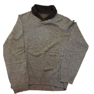 Jos. A. Bank Pullover Sweater Men XL Gray Merino Wool Blend Long Sleeve Collar